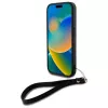 DKNY DKHCP16SPBSWSK pevné puzdro pre Apple iPhone 16 6,1 palca čierna s pútkom na ruku