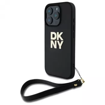 DKNY DKHCP16LPBSWSK iPhone 16 Pro 6,3 palca čierne pevné puzdro s pútkom na ruku a logom Stock