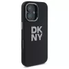 DKNY DKHCP16SSMCBSK pevné puzdro pre iPhone 16 6.1 tekutý silikón kovové logo čierna