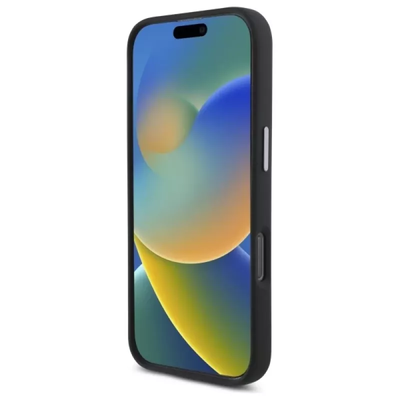 DKNY DKHCP16SSMCBSK pevné puzdro pre iPhone 16 6.1 tekutý silikón kovové logo čierna