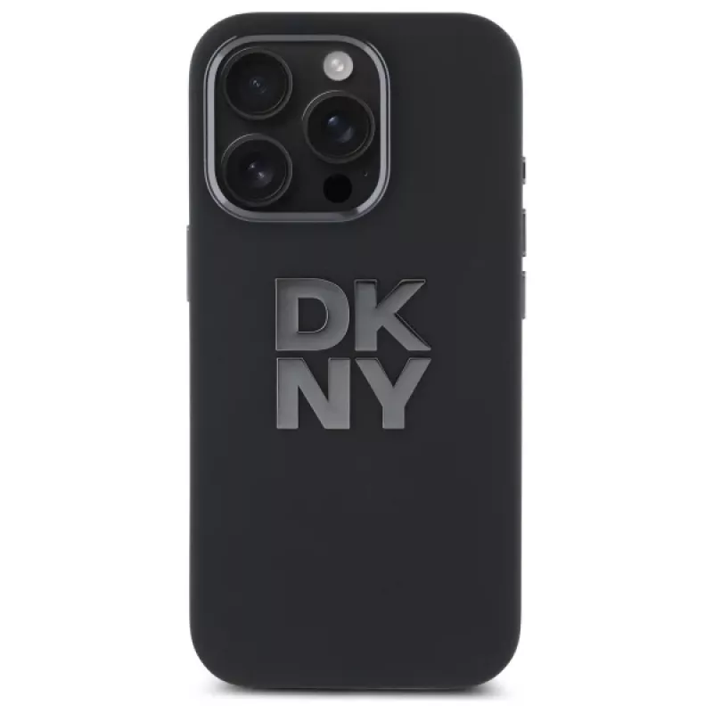 DKNY DKHCP16XSMCBSK pevné puzdro pre iPhone 16 Pro Max 6,9 palca tekutý silikón kovové logo – čierna