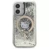 Hello Kitty HKHMP16SLGDIK Liquid Glitter Fever MagSafe pevné puzdro pre iPhone 16 6,1 inch - čierna zlatá