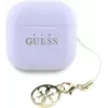 Guess Glossy Effect Printed Classic Logo & Charm TWS slúchadlá levanduľová