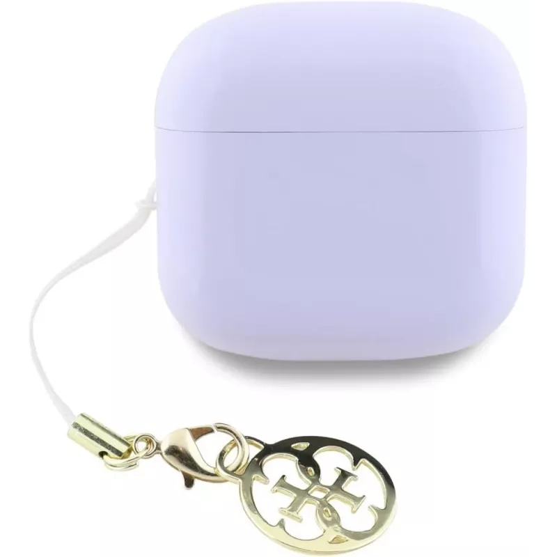 Guess Glossy Effect Printed Classic Logo & Charm TWS slúchadlá levanduľová