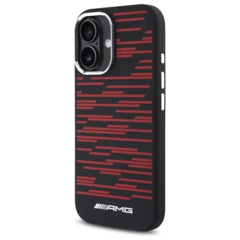 AMG AMHMP16S24SSRRK iPhone 16 6,1 čierne pevné puzdro Silicone Graphics MagSafe