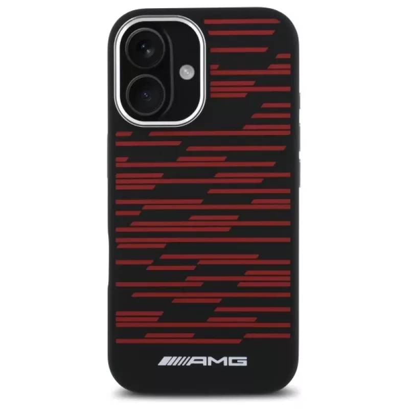 AMG AMHMP16S24SSRRK iPhone 16 6,1 čierne pevné puzdro Silicone Graphics MagSafe