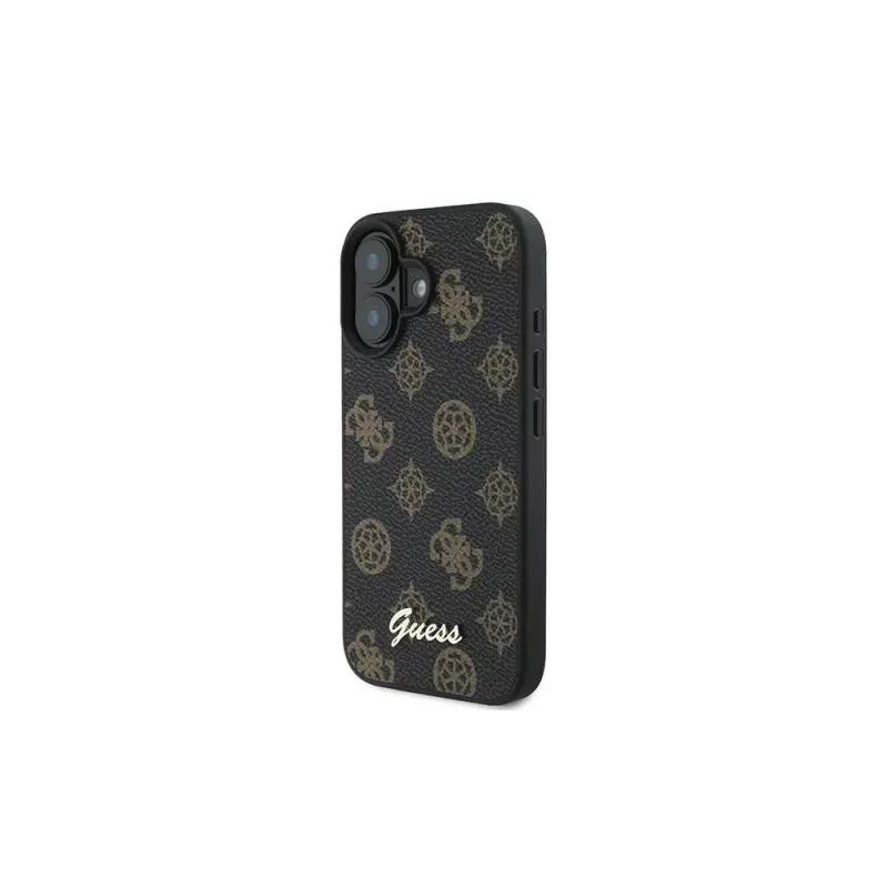 Guess Peony Script MagSafe puzdro pre iPhone 16 Plus (čierna)