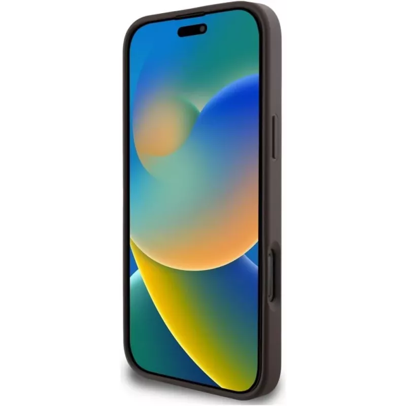 Guess 4G Stripes peňaženkové puzdro s MagSafe pre iPhone 16 Pro Max hnedá