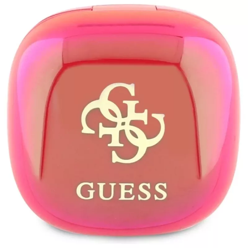 Guess 4G Printed Logo True Wireless slúchadlá s nabíjacím puzdrom - fuchsia iridescent