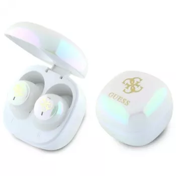 Guess 4G Printed Logo True Wireless Stereo Bluetooth slúchadlá s nabíjacím puzdrom (biela)