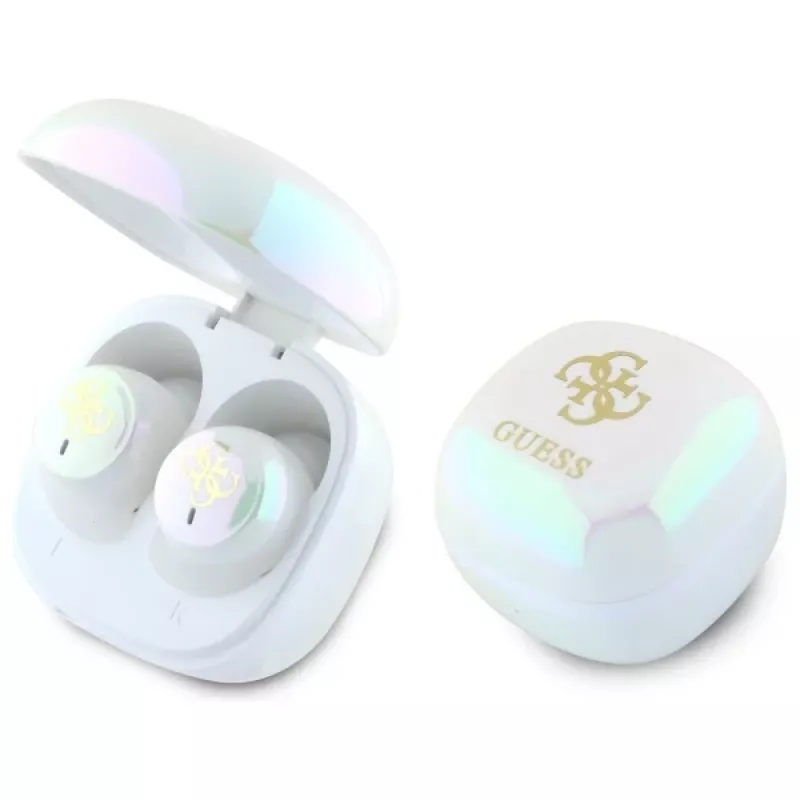 Guess 4G Printed Logo True Wireless Stereo Bluetooth slúchadlá s nabíjacím puzdrom (biela)