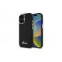 Guess GUHCP16MSMBSLK silikónové pevné puzdro Script Metal Logo & Frame pre Apple iPhone 16 Plus 6,7