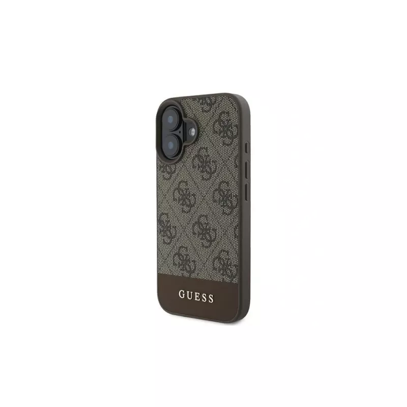 Guess 4G Bottom Stripe puzdro pre iPhone 16 Plus (hnedá)