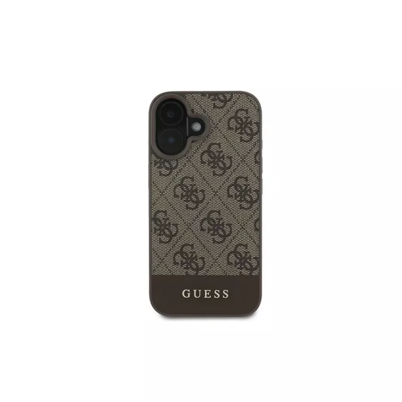 Guess 4G Bottom Stripe puzdro pre iPhone 16 Plus (hnedá)