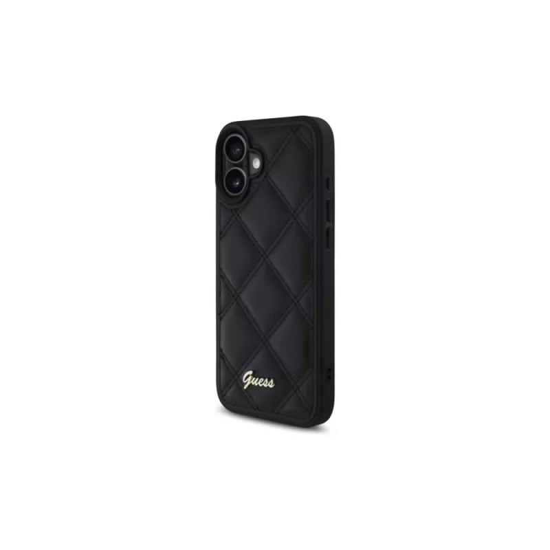 Guess Quilted Metal Logo pevné puzdro pre Apple iPhone 16 Plus 6,7