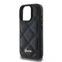 Guess GUHCP16LPSQSQSK pevné puzdro pre Apple iPhone 16 Pro 6,3 inch čierna Quilted Metal Logo