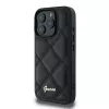 Guess GUHCP16LPSQSQSK pevné puzdro pre Apple iPhone 16 Pro 6,3 inch čierna Quilted Metal Logo