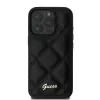 Guess GUHCP16LPSQSQSK pevné puzdro pre Apple iPhone 16 Pro 6,3 inch čierna Quilted Metal Logo