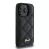 Guess GUHCP16LPSQSQSK pevné puzdro pre Apple iPhone 16 Pro 6,3 inch čierna Quilted Metal Logo