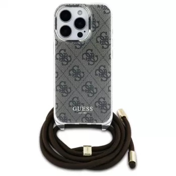 Guess GUHCP16LHC4SEW iPhone 16 Pro puzdro crossbody šnúrka 4G print hnedé