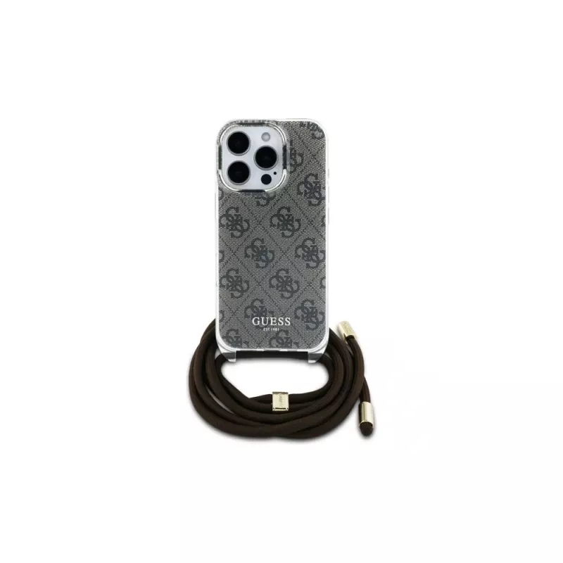 Guess GUHCP16XHC4SEW puzdro pre Apple iPhone 16 Pro Max 6,9 inch hnedé crossbody šnúrka 4G print