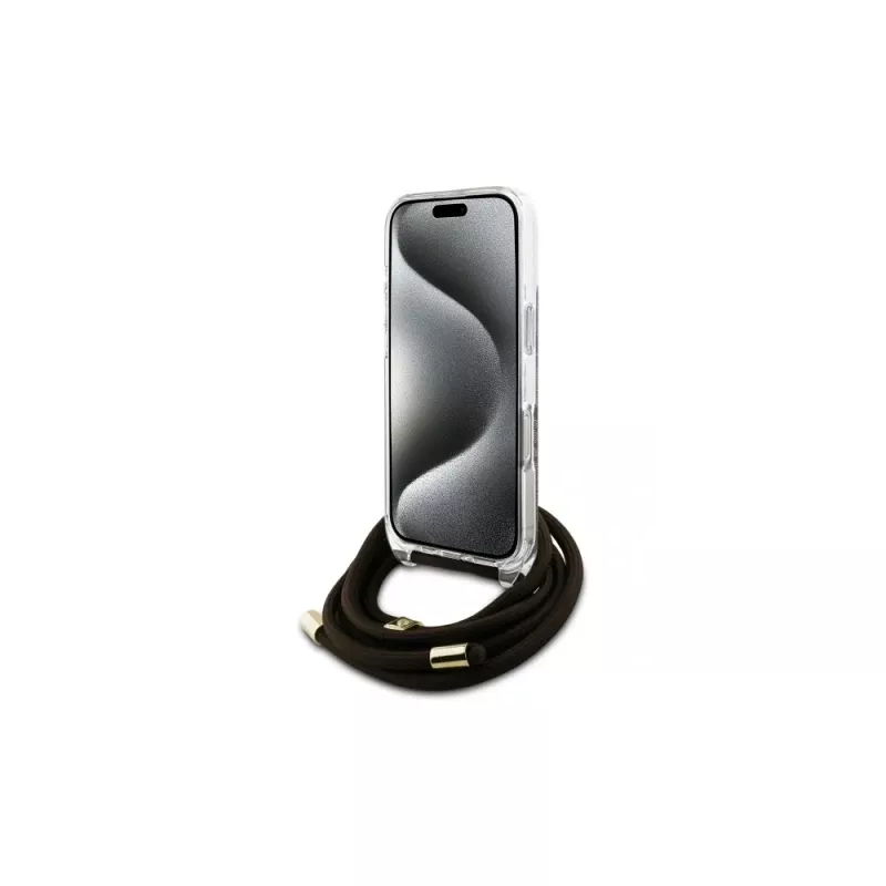 Guess GUHCP16XHC4SEW puzdro pre Apple iPhone 16 Pro Max 6,9 inch hnedé crossbody šnúrka 4G print