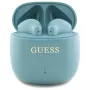 Guess Printed Classic Logo TWS Bluetooth slúchadlá s nabíjacím puzdrom (tyrkysové)
