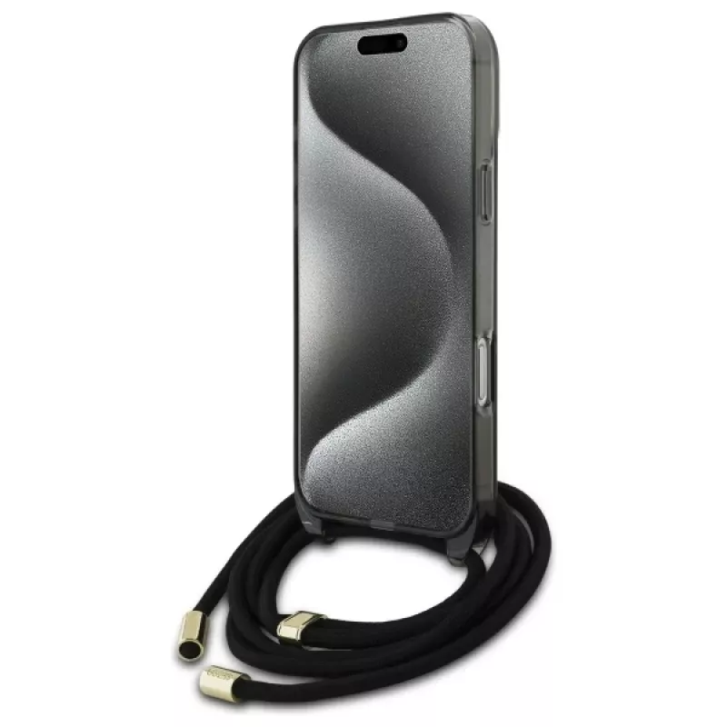 Guess GUHMP16LHCTSGNSK iPhone 16 Pro 6.3 puzdro crossbody šnúrka Script MagSafe čierne