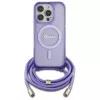 Guess GUHMP16LHCTSGNSU iPhone 16 Pro 6,3 inch fialové puzdro crossbody šnúrka Script MagSafe
