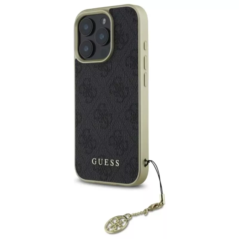 Guess GUHCP16LGF4GGR iPhone 16 Pro 6,3 inch čierne puzdro 4G Charms Collection