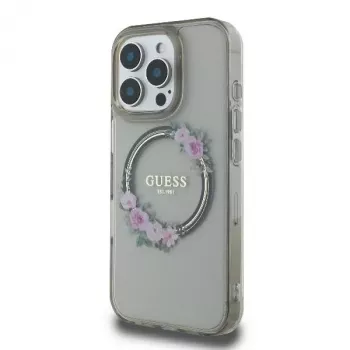 Guess GUHMP16XHFWFCK iPhone 16 Pro Max 6.9 čierne puzdro IML Flowers Wreath MagSafe
