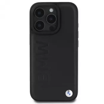 BMW Hot Stamp kožené puzdro pre iPhone 16 Pro 6,3 inch čierne