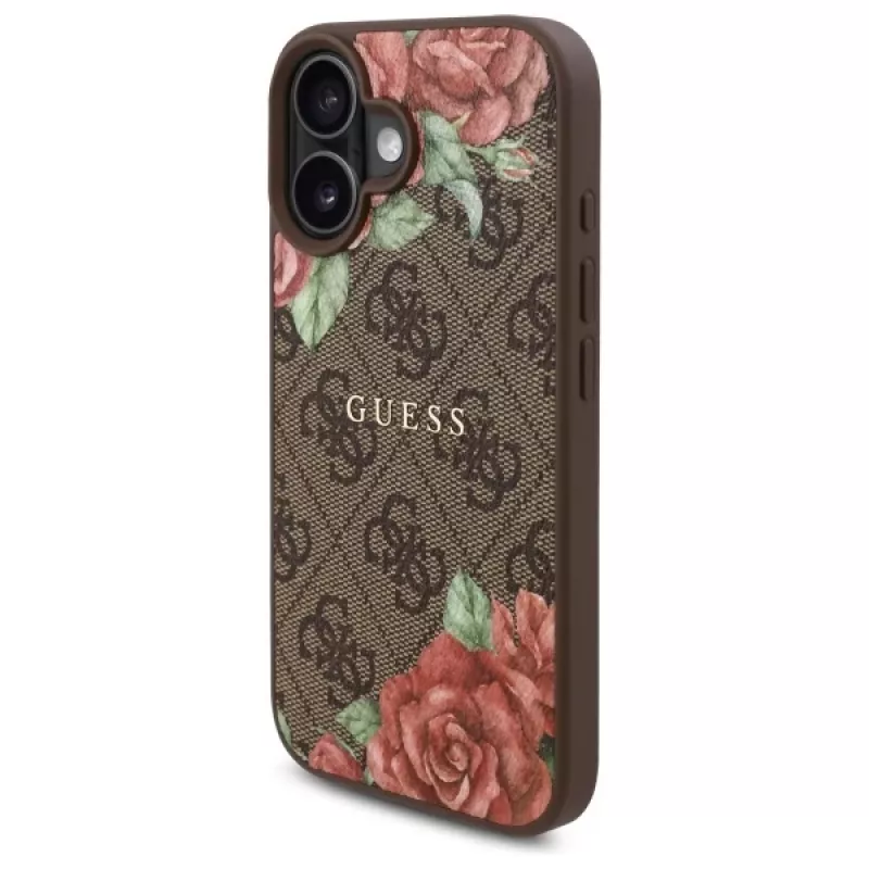 Guess GUHMP16SP4ROPEMCW puzdro pre Apple iPhone 16 6,1 inch hnedé 4G Flowers Print MagSafe