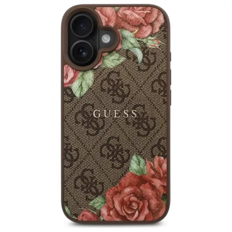 Guess GUHMP16SP4ROPEMCW puzdro pre Apple iPhone 16 6,1 inch hnedé 4G Flowers Print MagSafe