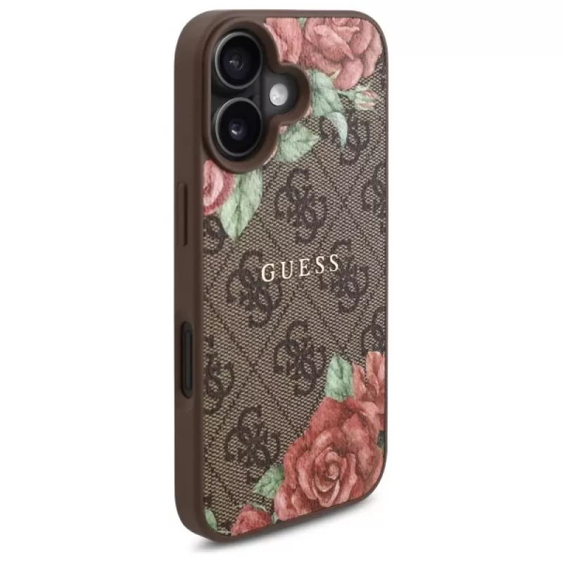Guess GUHMP16SP4ROPEMCW puzdro pre Apple iPhone 16 6,1 inch hnedé 4G Flowers Print MagSafe