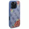 Guess GUHMP16LP4ROPEMCB iPhone 16 Pro 6,3 inch modré puzdro 4G Flowers Print MagSafe