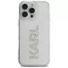 Karl Lagerfeld IML Rhinestones Logo puzdro pre iPhone 16 Pro, transparentná