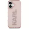 Karl Lagerfeld IML Rhinestones Logo zadný kryt pre iPhone 16, ružová