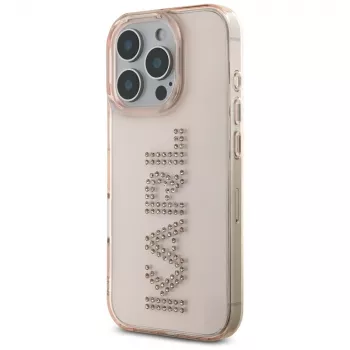 KARL LAGERFELD IML Rhinestones Logo puzdro pre iPhone 16 Pro ružová