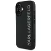 KARL LAGERFELD HC 3D Rubber Elongated Glitter puzdro pre iPhone 16, čierna