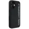 KARL LAGERFELD HC 3D Rubber Elongated Glitter puzdro pre iPhone 16, čierna