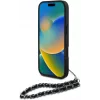 Karl Lagerfeld Saffiano Crystals with Chain zadný kryt pre iPhone 16 Pro, čierna