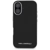 Karl Lagerfeld Saffiano FullWrapped Elongated Metal Logo MagSafe puzdro pre iPhone 16 čierna