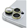 2-in-1 Guess BP Rhinestone sada ochrany displeja a šošovky fotoaparátu pre iPhone 16 Pro Max zlatá