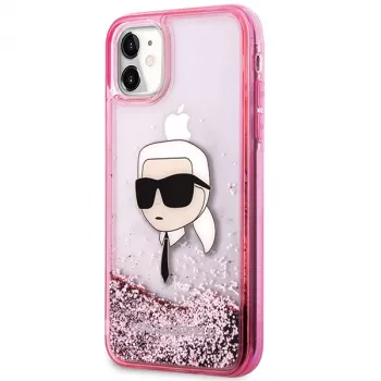 Karl Lagerfeld KLHCN61LNKHCP pevné puzdro pre iPhone 11/XR, ružová, Glitter Karl Head