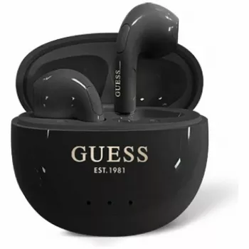 Guess Glossy Effect EggShape Printed Classic Logo TWS slúchadlá čierna