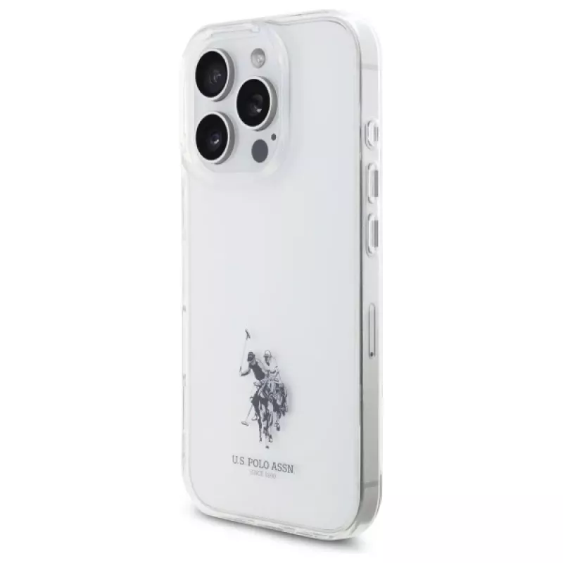 U.S. POLO ASSN. Double Horse Logo IML Printed priehľadný zadný kryt pre iPhone 15 Pro Max 6,7 palca