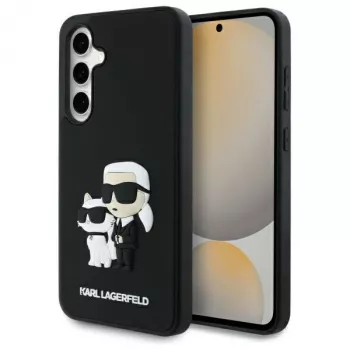 Karl Lagerfeld KLHCS24FE3DRKCNK S24 FE S721 čierna/čierna pevné puzdro 3D Rubber Karl&Choupette