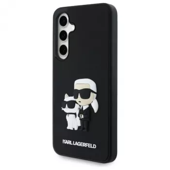 Karl Lagerfeld KLHCS24FE3DRKCNK S24 FE S721 čierna/čierna pevné puzdro 3D Rubber Karl&Choupette