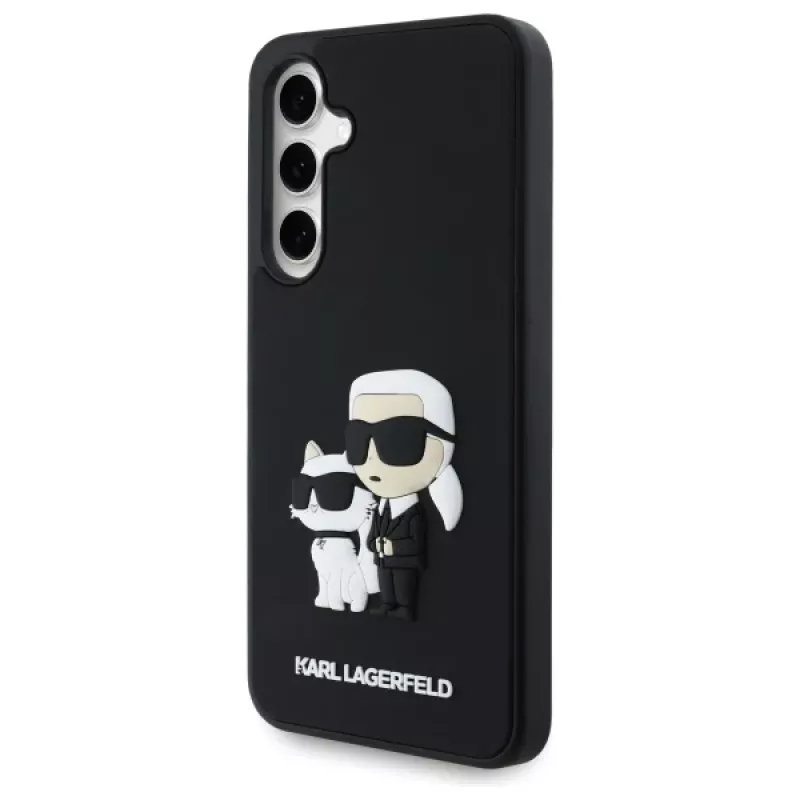Karl Lagerfeld KLHCS24FE3DRKCNK S24 FE S721 čierna/čierna pevné puzdro 3D Rubber Karl&Choupette